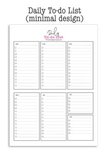 Daily to-do list for mums mothers minimal design